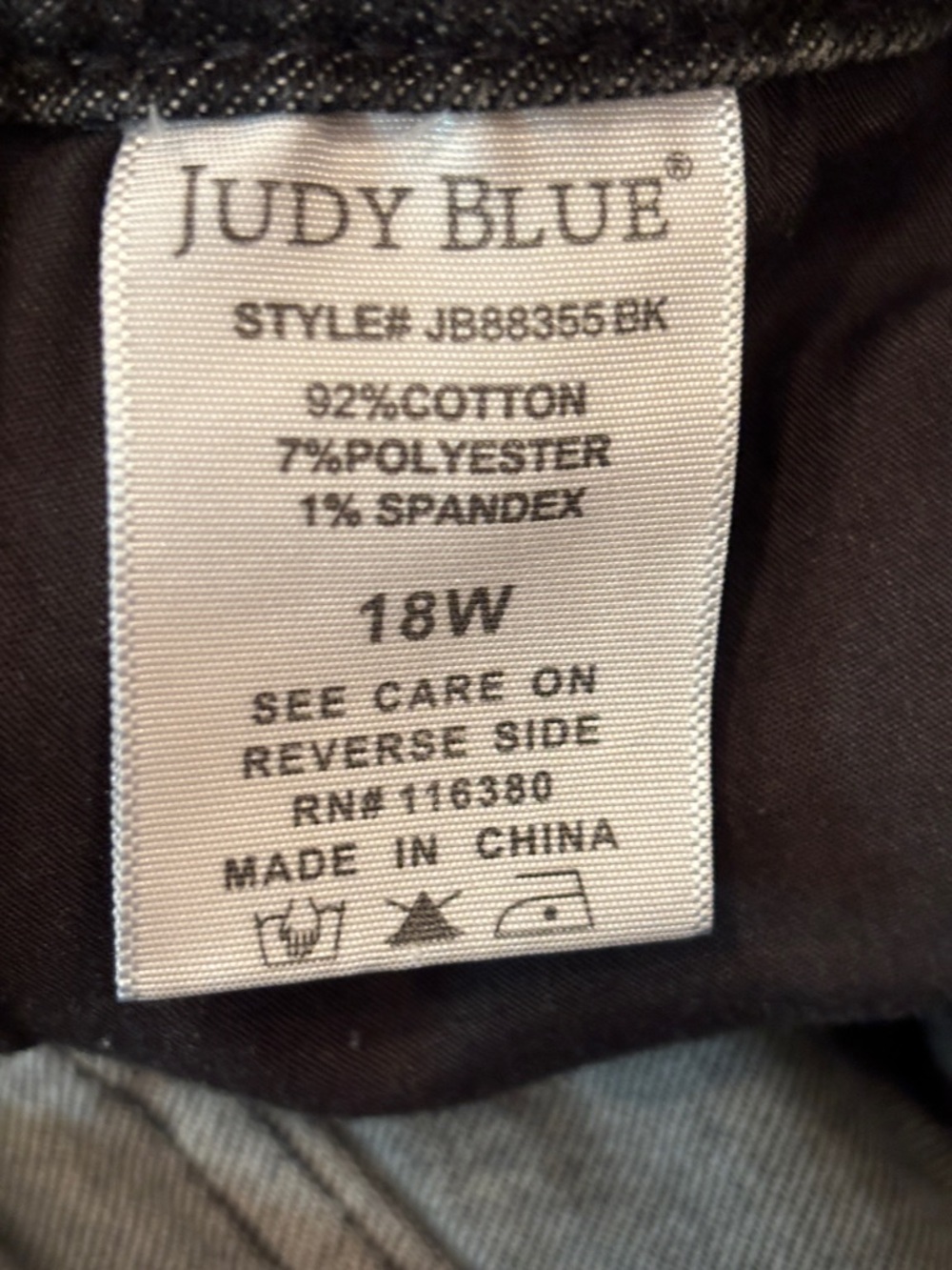 Judy Blue Black High-Rise Wide-Leg Button-Fly Jeans Size 18W - Picture 5 of 5